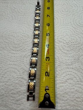 Source Unknown Two-Tone Stainless Steel and Gold Mens Link Bracelet